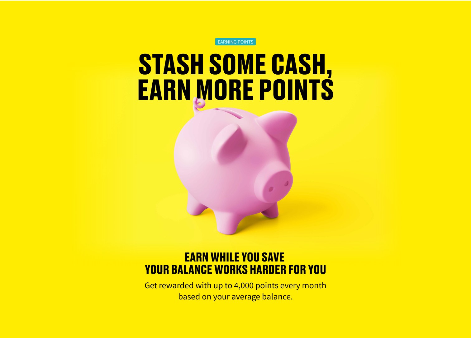 Landing page section: Stash some cash, earn more points